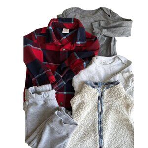 24M 5 Item Cozy Bundle 1 Shirt 2 Bodysuits 1 Vest 1 Pant